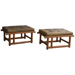 Pair of Vintage McGuire Benches or Stools 9