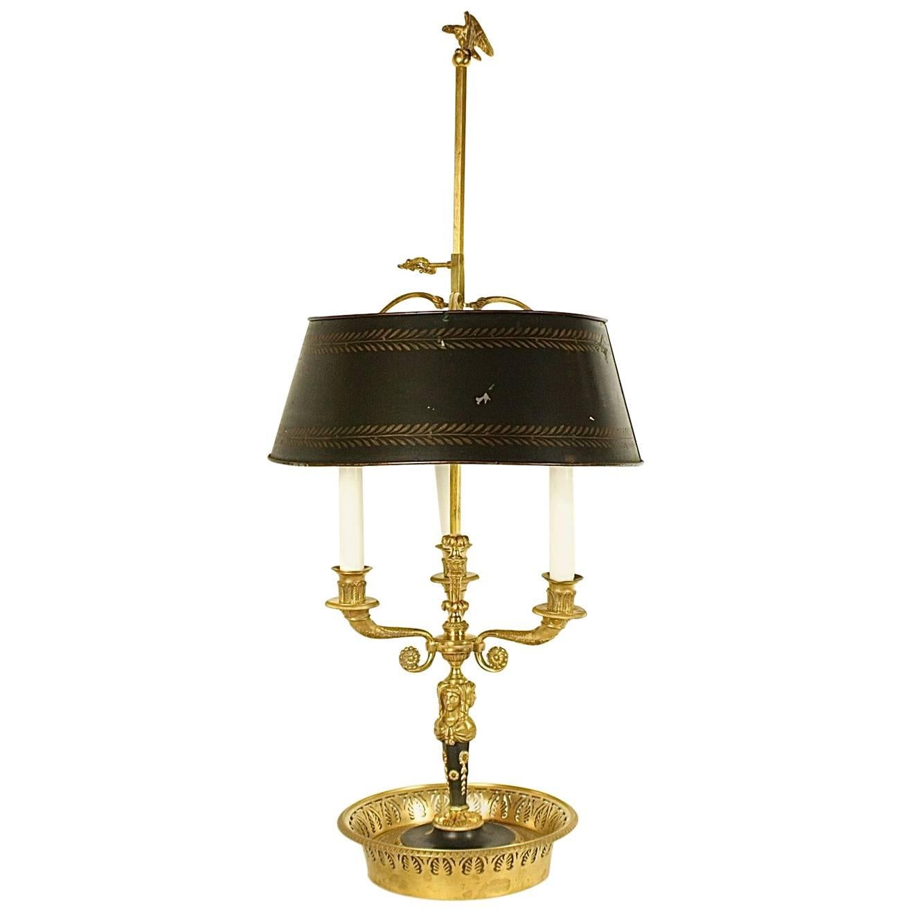 Large 19th Century Ormolu Bouillotte Lamp 'à la greque'