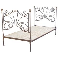 French Iron and Brass Daybed