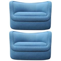 Pair of Modern Biomorphic Lounge Chairs by Ward Bennett for Brickel Associates 11