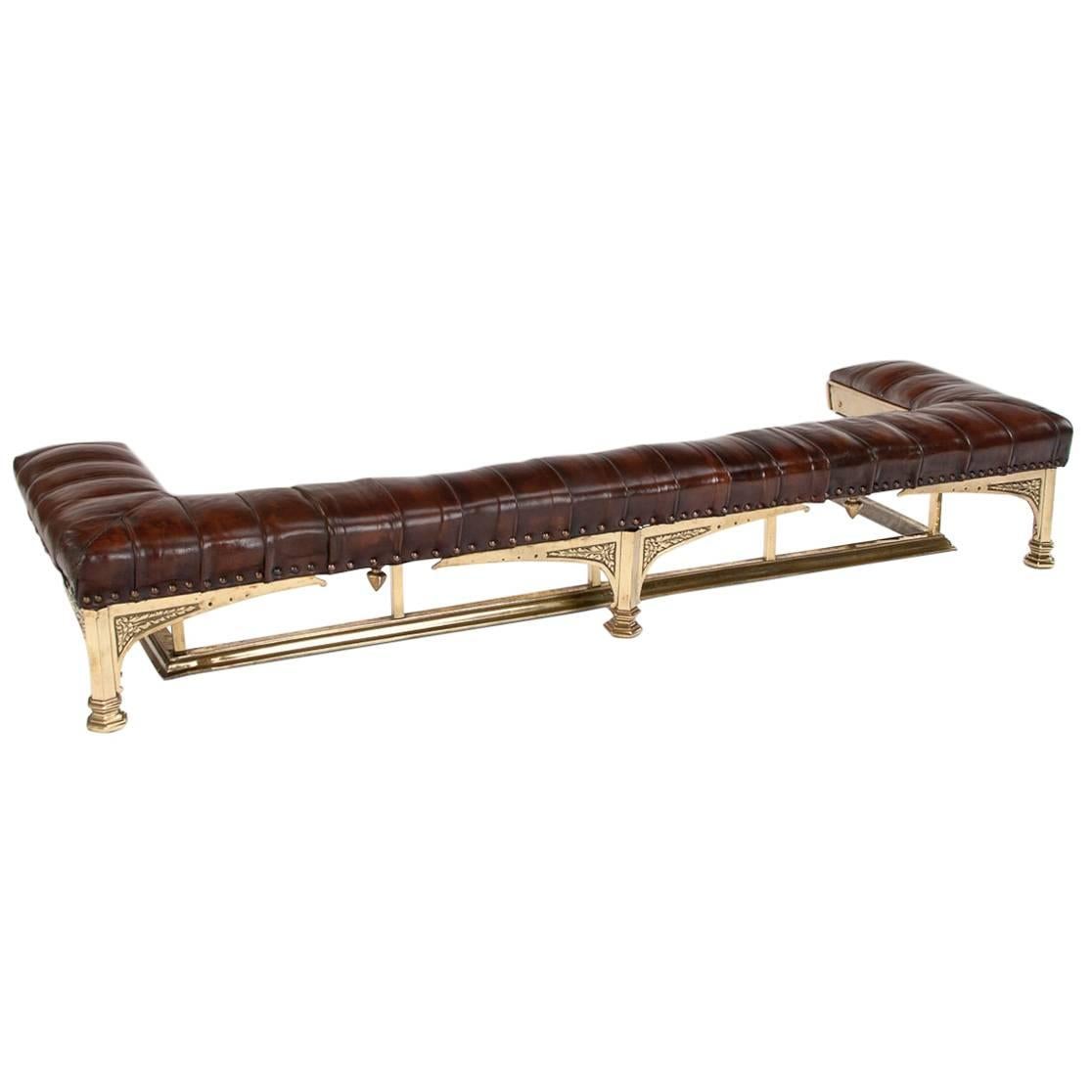 Quality Victorian Leather Upholstered Fender