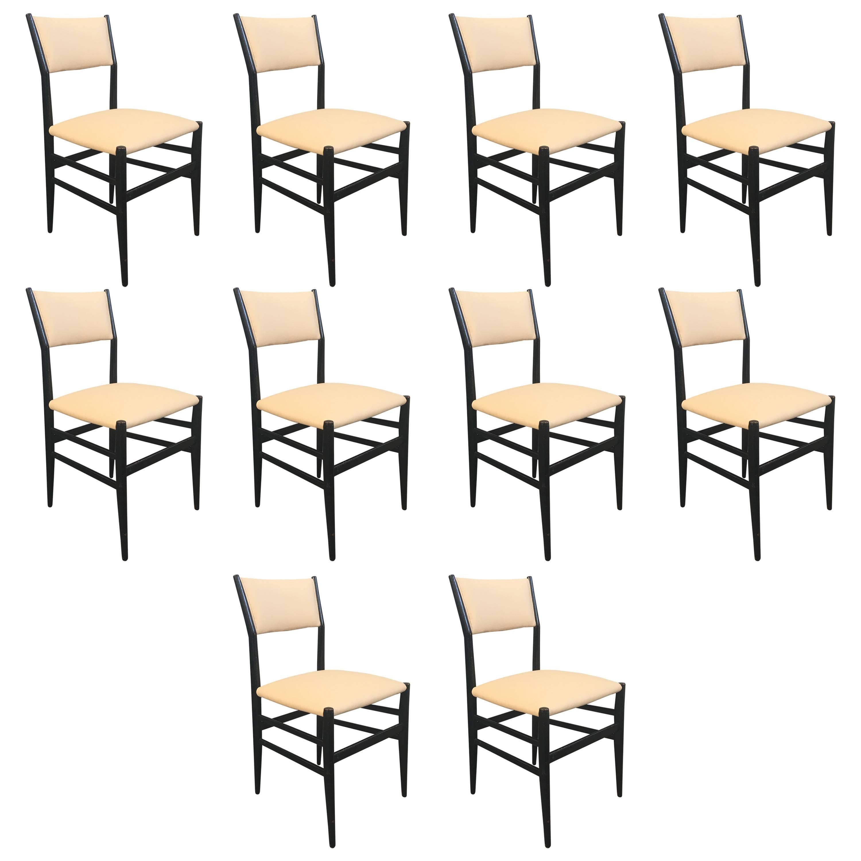 Set of Ten "Leggera" Chairs by Gio Ponti