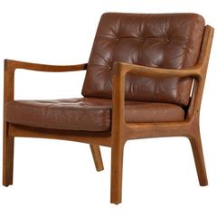 1960s Ole Wanscher Teak Easy Lounge Chair Leather 
Senator Series
 France 
Son