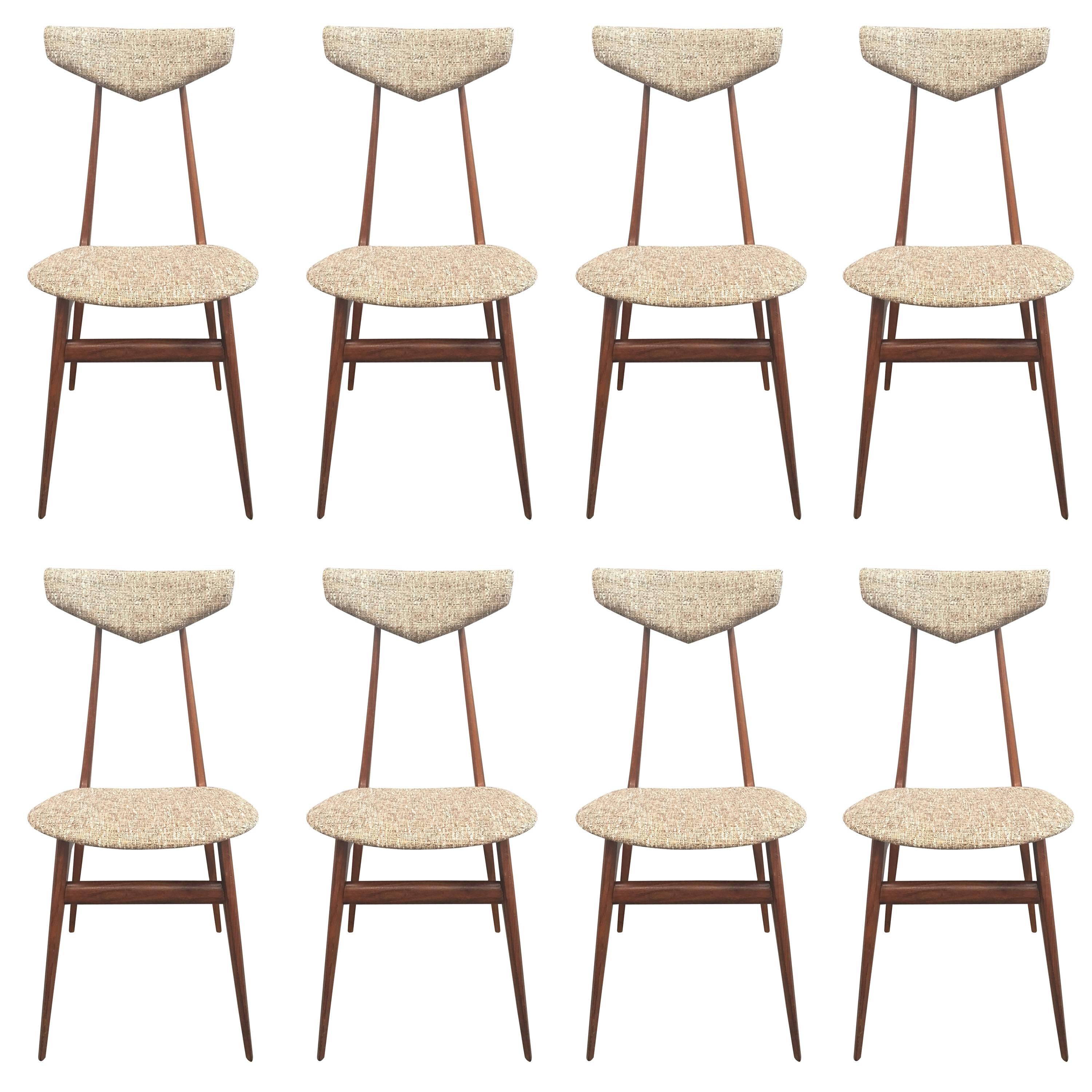 Rare Set of Eight Chairs Attributed to Ico Parisi