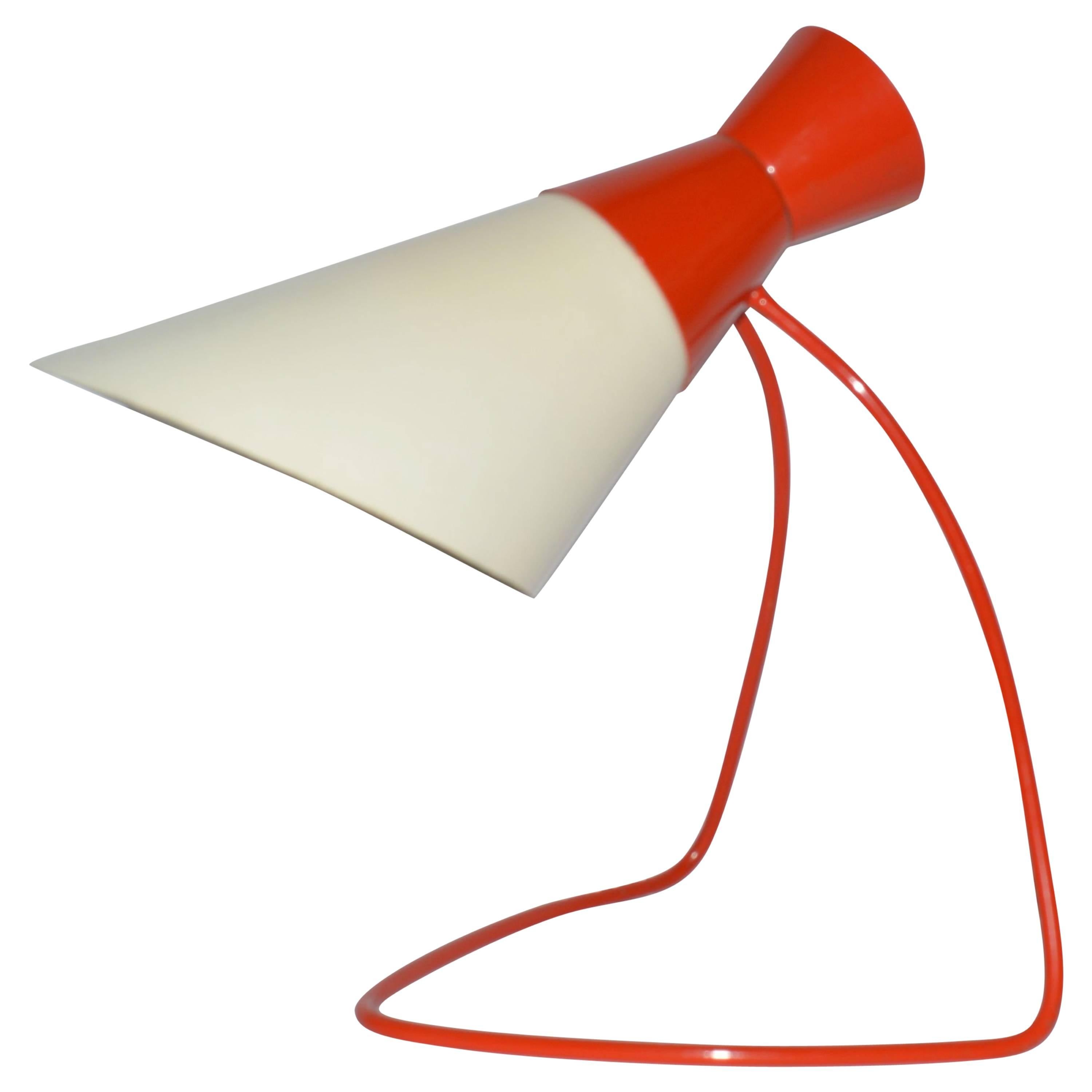 Napako Mid-Century Red and White Table Lamp, Josef Hurka, 1950s