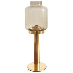 Vintage 1960s Brass and Glass "Claudia" Candleholder Made by Hans-Agne Jakobsson
