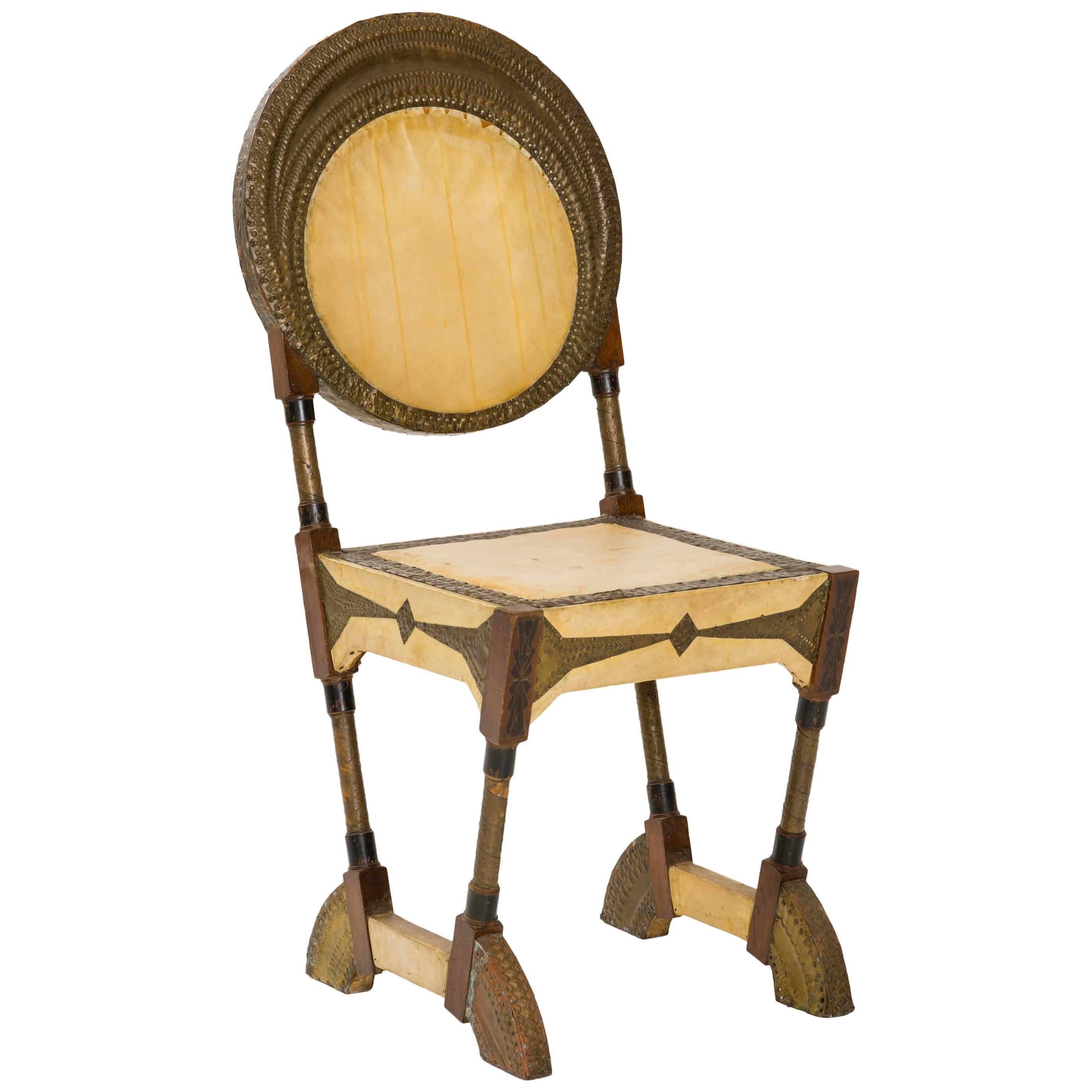 Rare and Unusual Form Chair by Carlo Bugatti