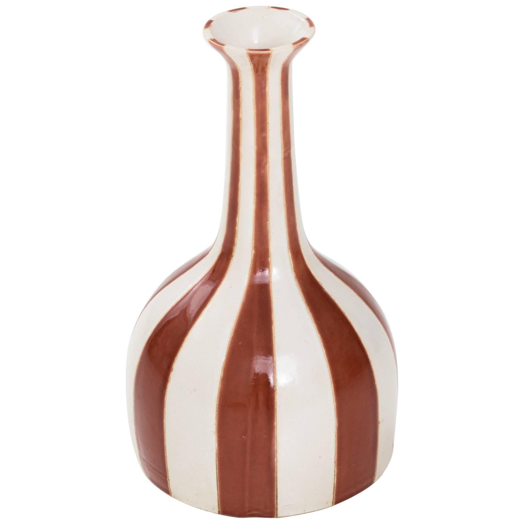 Interesting Italian Glazed Ceramic Vase For Sale