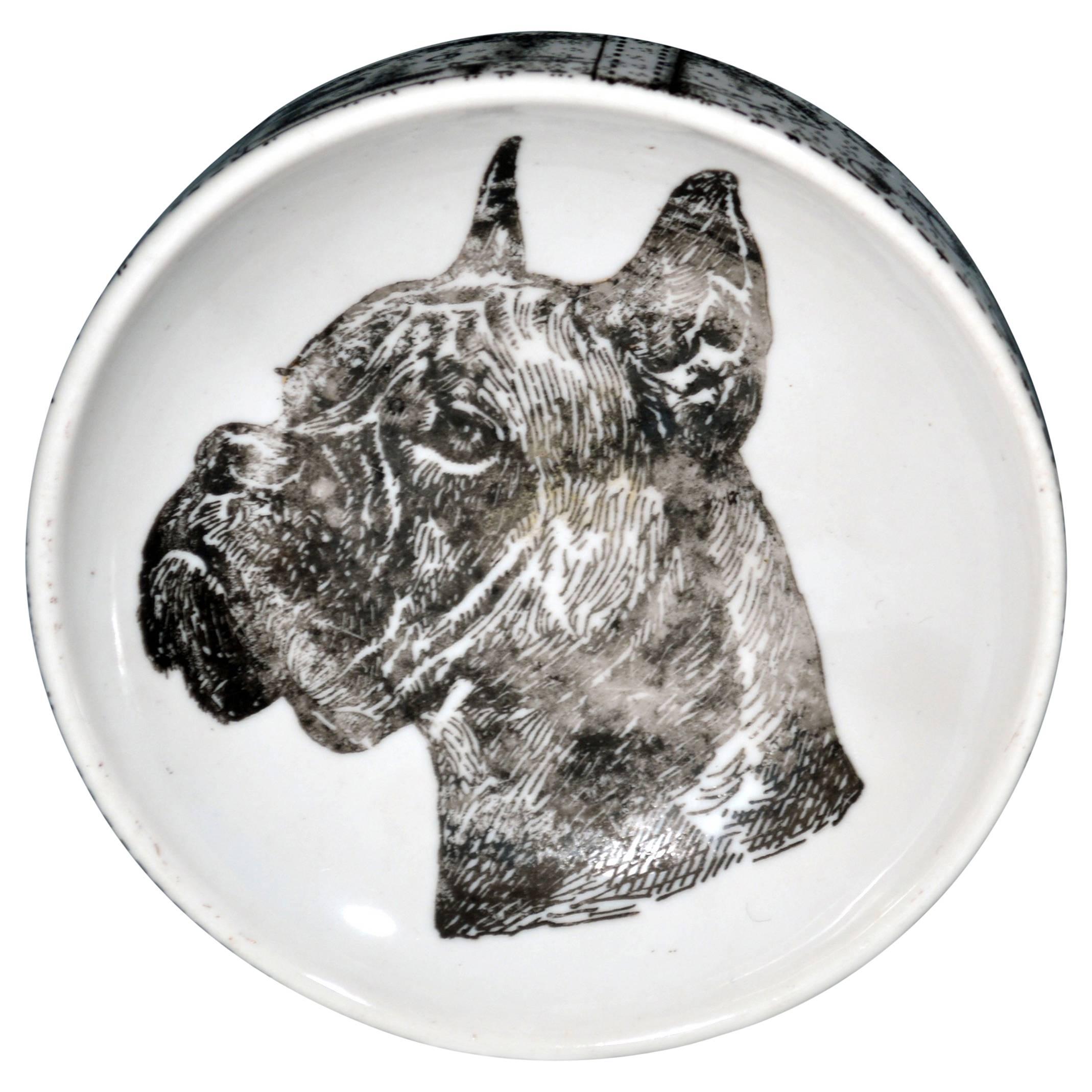 Vintage Piero Fornasetti Boxer Dog Porcelain Ashtray, 1950s-1960s