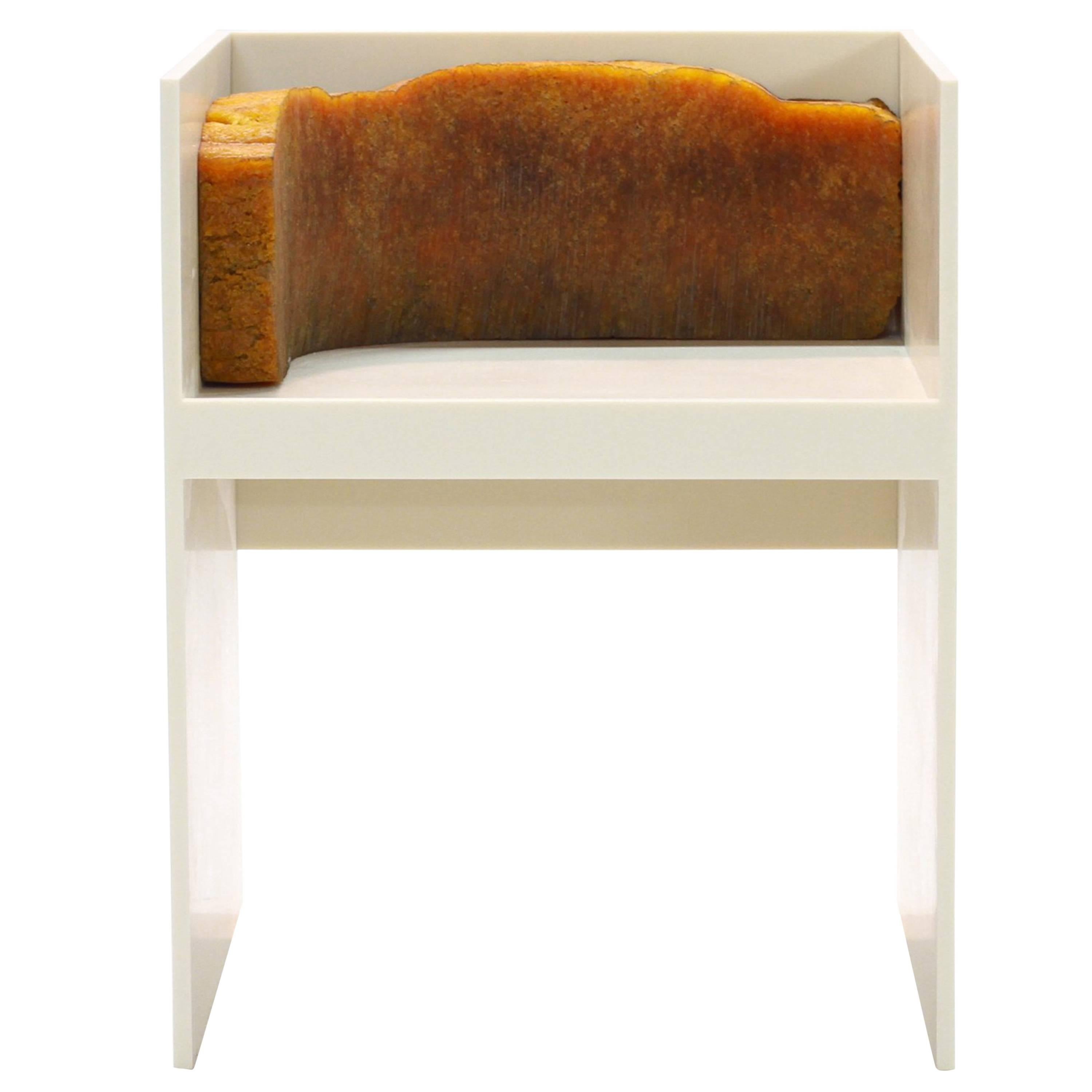 707 Lounge Chair - Modern Sculpture in Natural Rubber and Corian 
