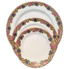 Antique 1920'S Art Deco French Limoges & 24 Karat Gold Dinnerware By, Jean Pouyat S/20