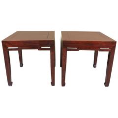 Chinese Jumu Wood End Tables