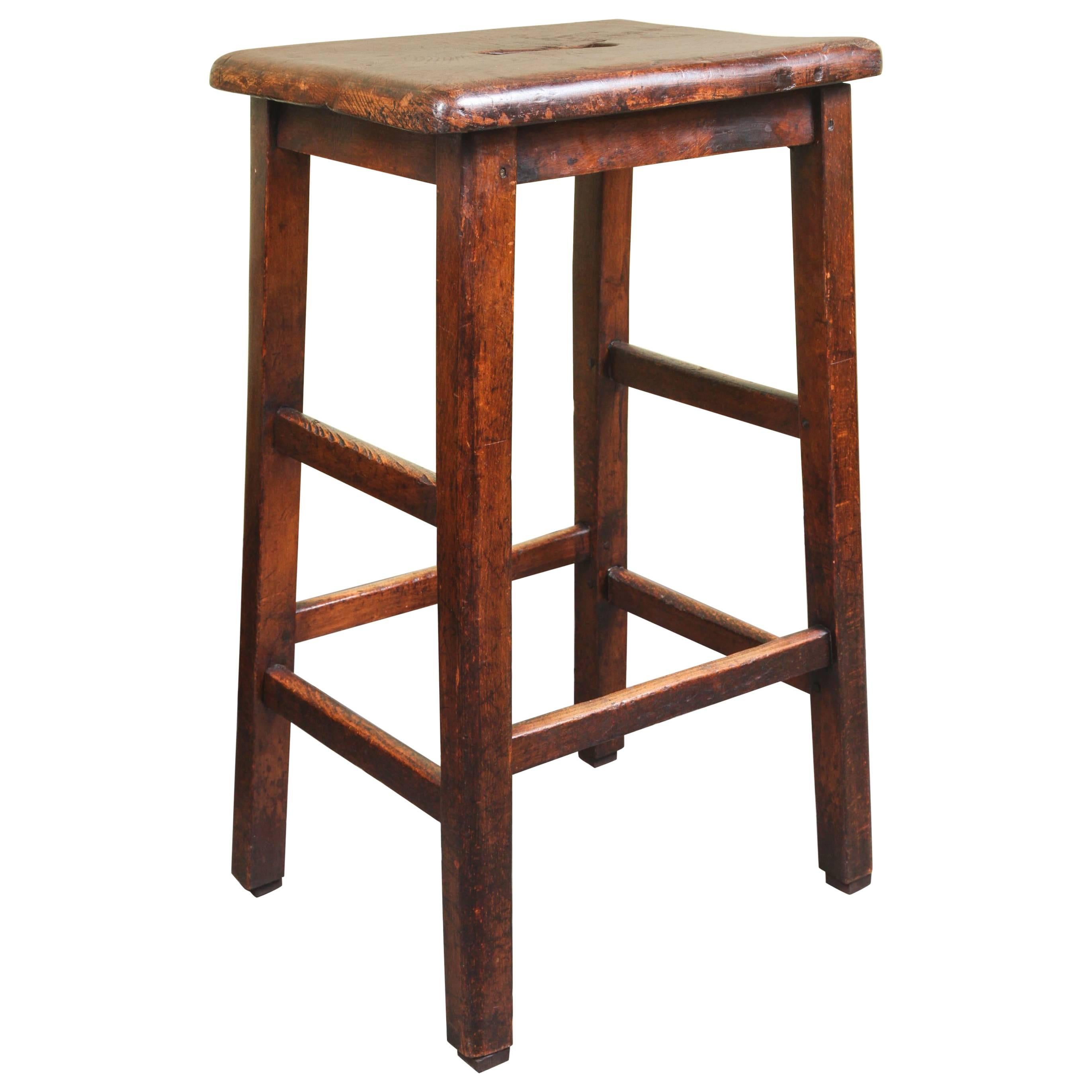 19th Century English Oak and Elm Stool