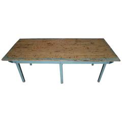 Children's Furniture: Vintage Wooden Table from Midwestern Schoolhouse