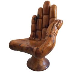 Pedro Friedeberg Style Carved Hand Chair