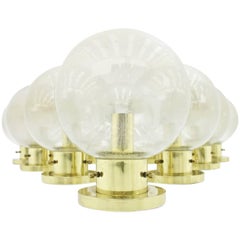 Vintage Wall Lights in Glass and Brass by Limburg 1960s