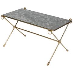 Marbled Mirror Top Coffee Table, French, 1960s 2