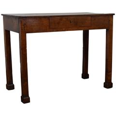 Italian Neoclassical Light Walnut One Drawer Table, 2nd Quarter of 19th Century