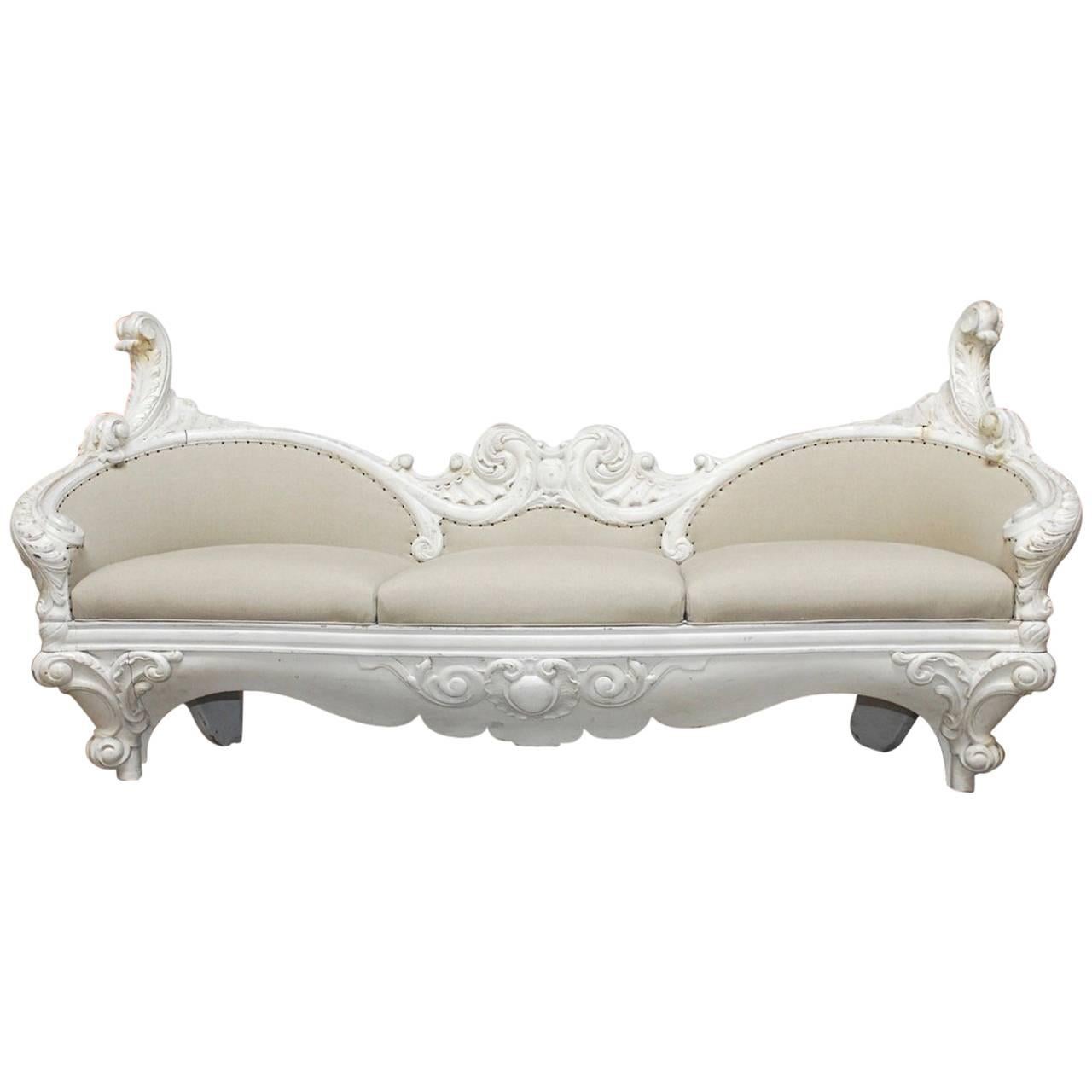 18th Century French Rococo Painted Sofa