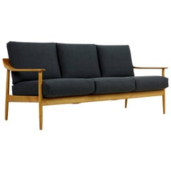 1950s Wilhelm Knoll Antimott Cherrywood Sofa Mid-Century Modern New Upholstery