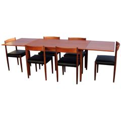 Poul Volther Chairs and Expansive Danish Teak Dining Table Set