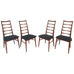 Set of Four Mid-Century Modern Ladder Back Dining Chairs by Niels Kofoed