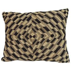 Vintage Kasai Velvet Raffia African Artisanal Textile Decorative Pillow