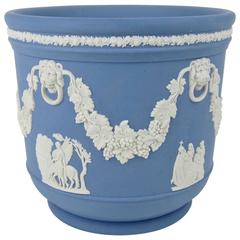 Cache-pot ou jardinière néoclassique en jaspe bleu de Wedgwood