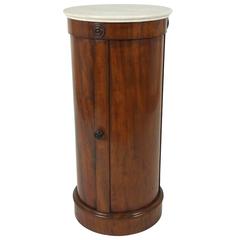Early 19th Century Mahogany Marble-Topped Round Pedestal