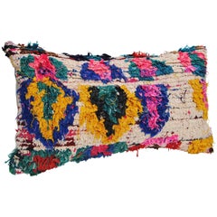 Custom Pillow Cut from a Hand Loomed Wool Moroccan Berber Rug