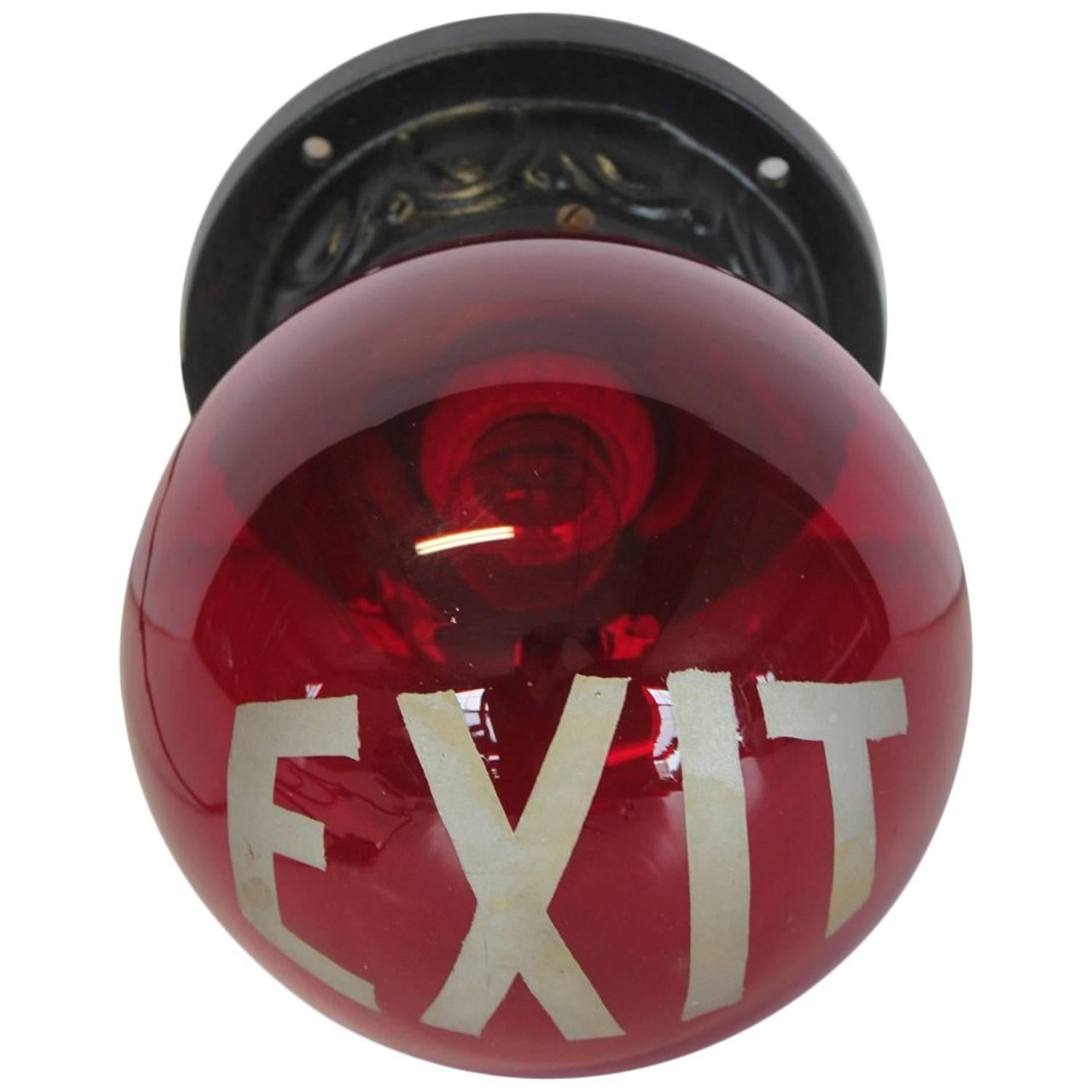 1920s Exit Sign Wall Sconce