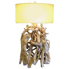 Dramatic Mid-Century Driftwood Lamp