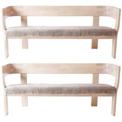 Pair of Stig Lönngren Upholstered Benches