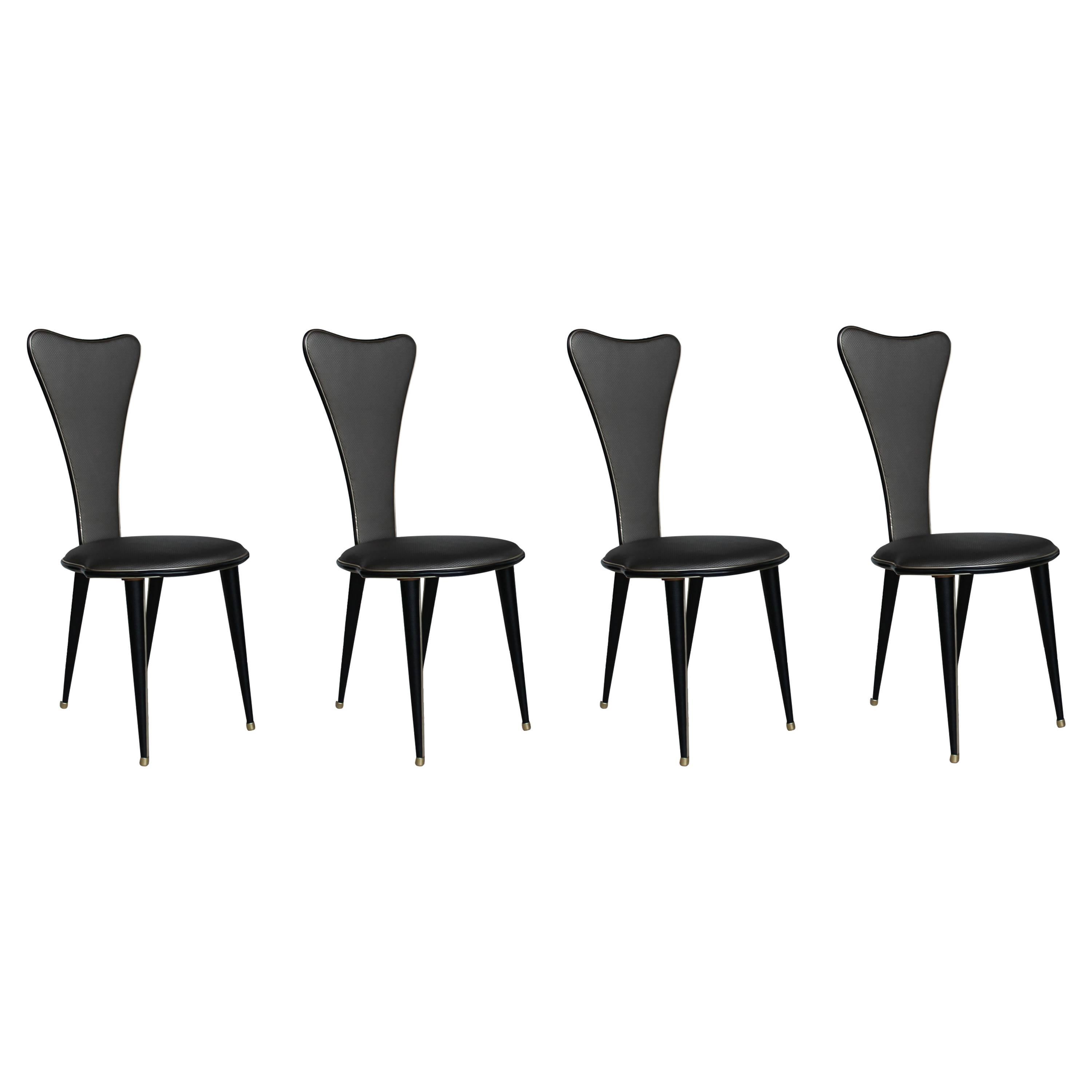 Four Umberto Mascagni Chairs, Harrods Series For Sale