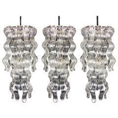Beautiful Trio of Murano Chandeliers by Barovier & Toso, 1960s