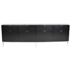 Florence Knoll Credenza with Ebony Finish and Marble Top