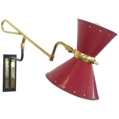 French 1950s Swing Arm Wall Lamp by Robert Mathieu