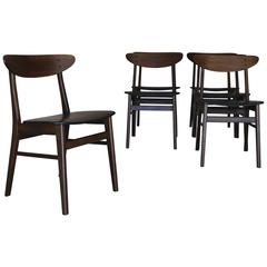 Danish Farstrup Oval Back Dining Chairs Set of Six