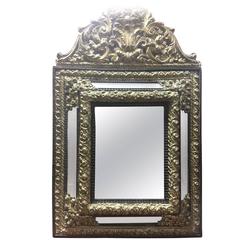 19th Century French Louis XIV Style Ebony and Gilded Brass Mirror 7