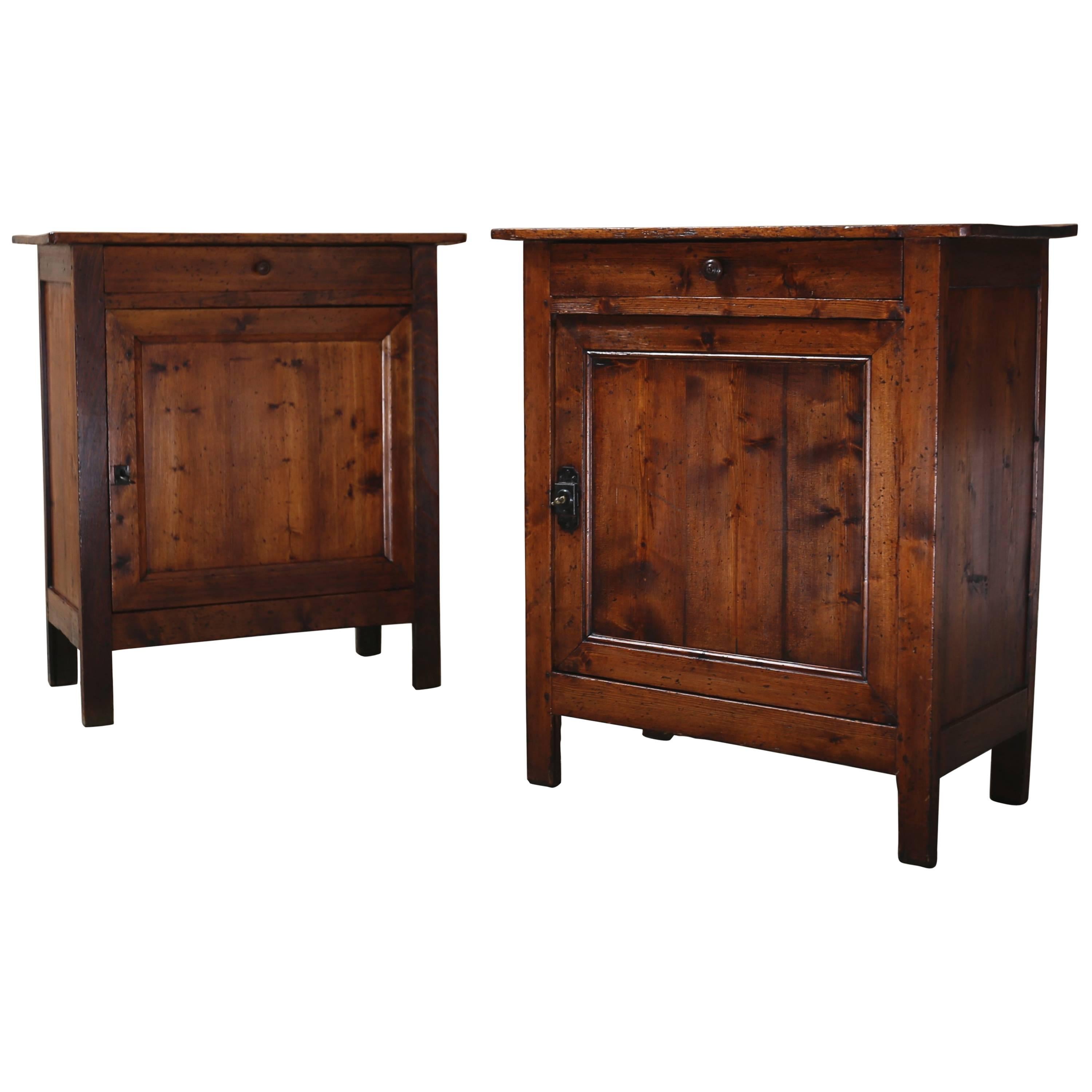 Pair of 19th Century Rustic French Confiture Cabinets