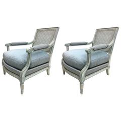 Pair of Modern Neoclassical Lounge Chairs by Maison Jansen 8