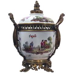 Antique Ormolu-Mounted Continental Porcelain Centrepiece Dresden, 19th Century