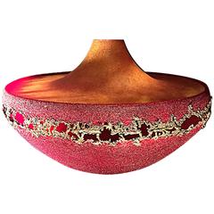 Monumental Red Crystal Patte De Verre Vessel 1