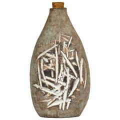 Glit Island Iceland Incised Bottle by Ragnar Kjartansson Studio, 1960s