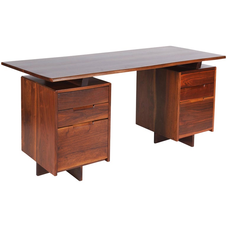George Nakashima Walnut Double Pedestal Desk 1977 For Sale At 1stdibs