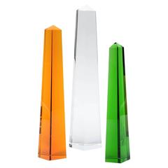 Decorative Set of Three Murano Glass Obelisks