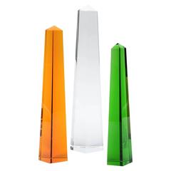 Decorative Set of Three Murano Glass Obelisks 8