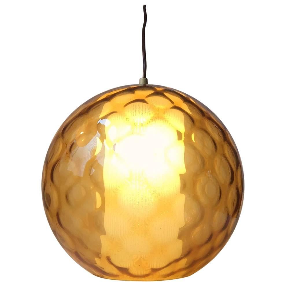 Spherical Optical Glass Pendant Lamp, Wilhelm Wagenfeld, Peill & Putzler, 1950s