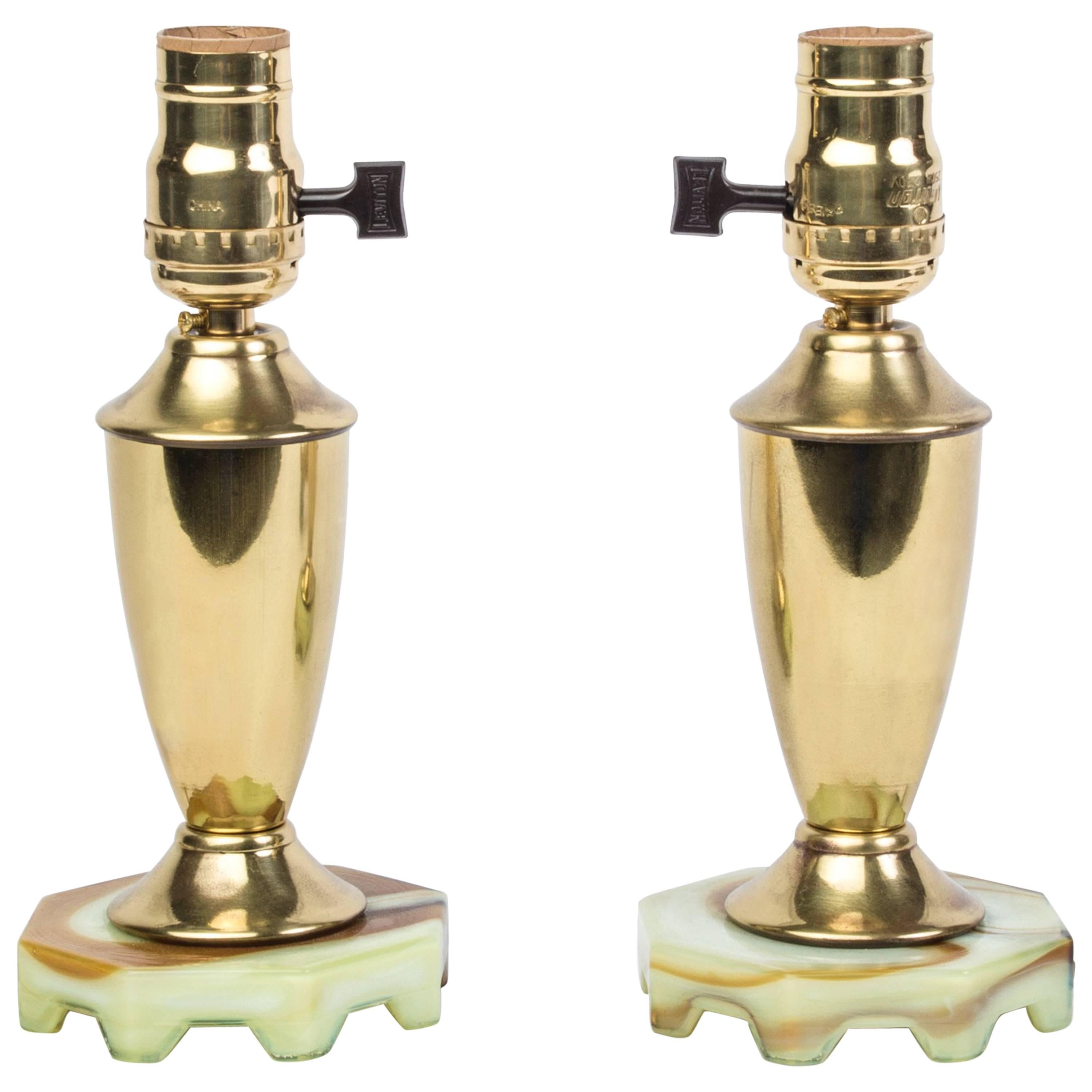 Beautiful Pair of Art Deco Up-Lights For Sale