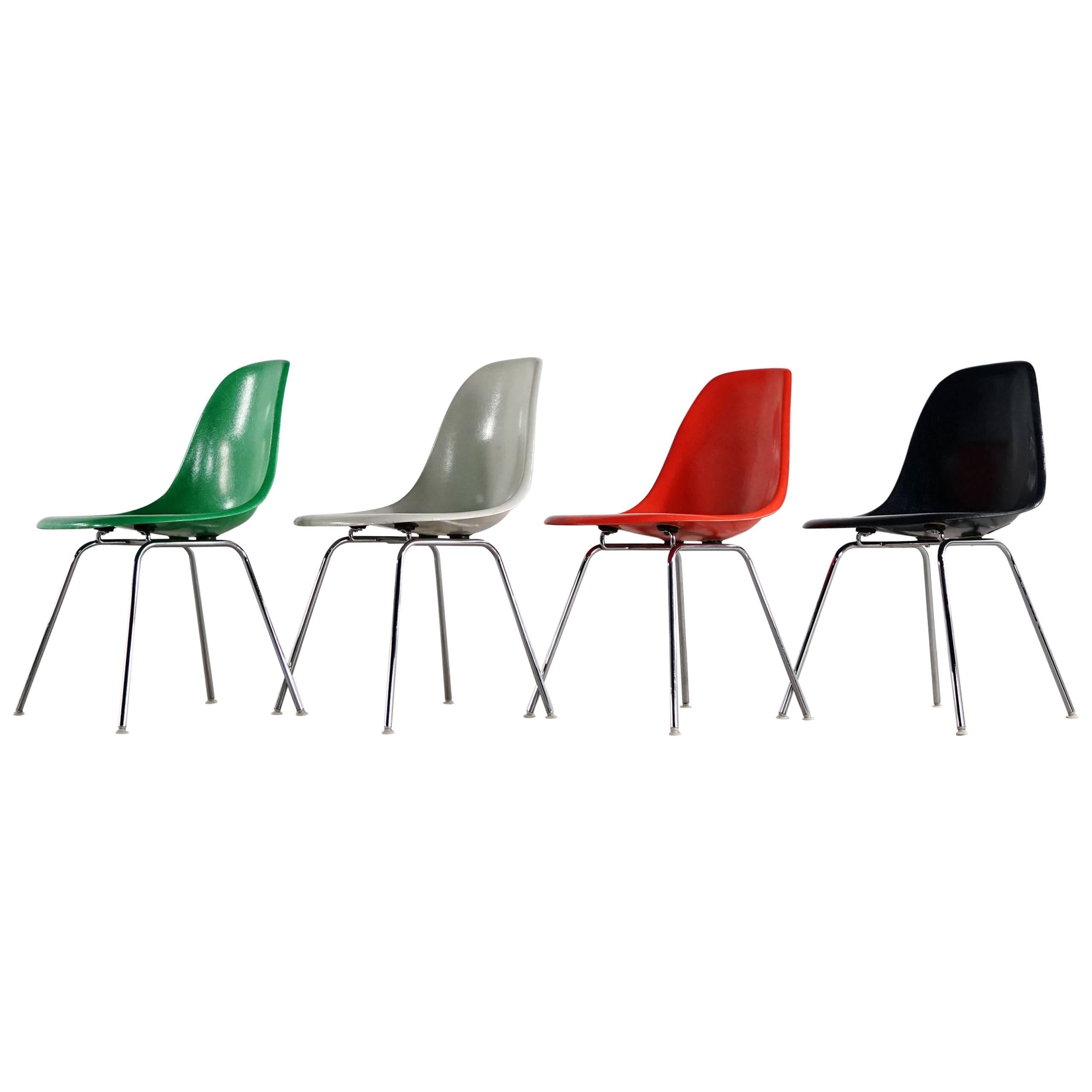 Charles Eames, Rare Set of Four Siede Chairs, Fehlbaum Prod, Vitra Etc